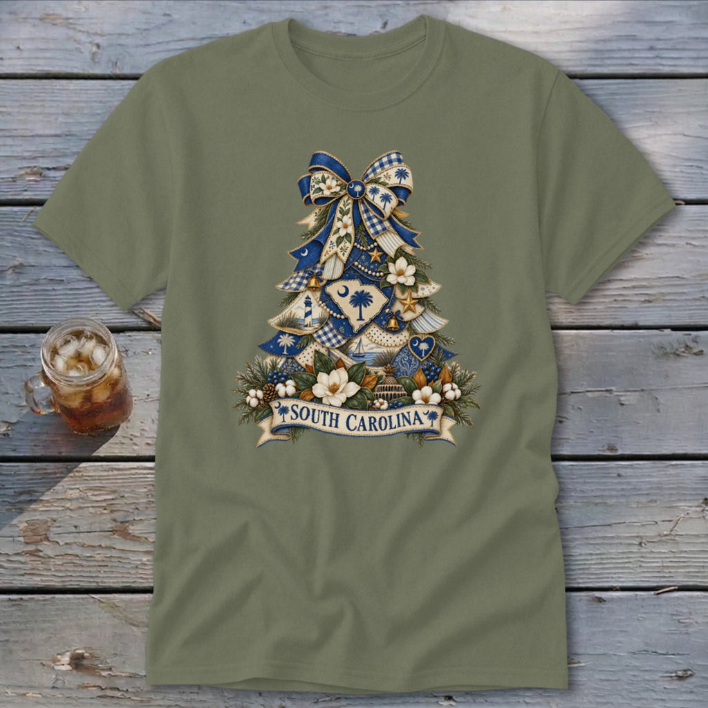 South Carolina Faux Patchwork Christmas Tree Classic Tee