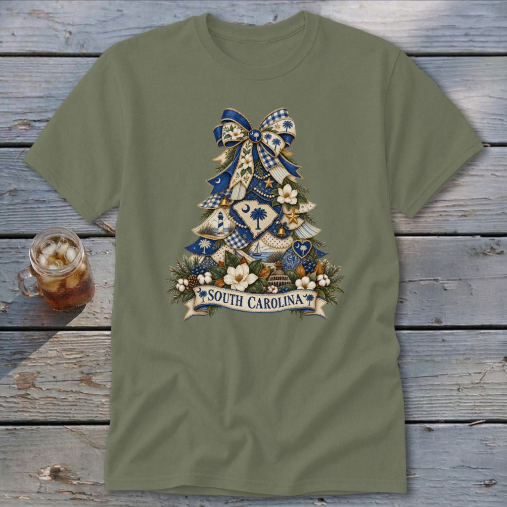 South Carolina Faux Patchwork Christmas Tree Classic Tee