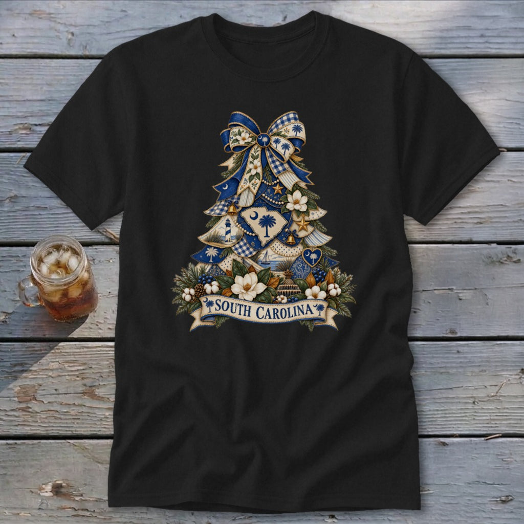 South Carolina Faux Patchwork Christmas Tree Classic Tee