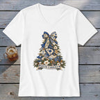 South Carolina Faux Patchwork Christmas Tree V-neck