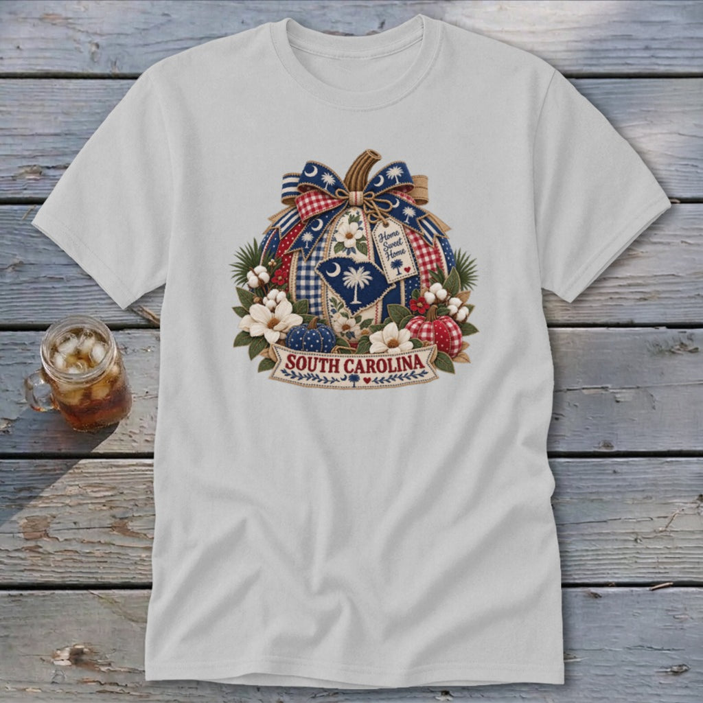 South Carolina Faux Patchwork Pumpkin Classic Tee