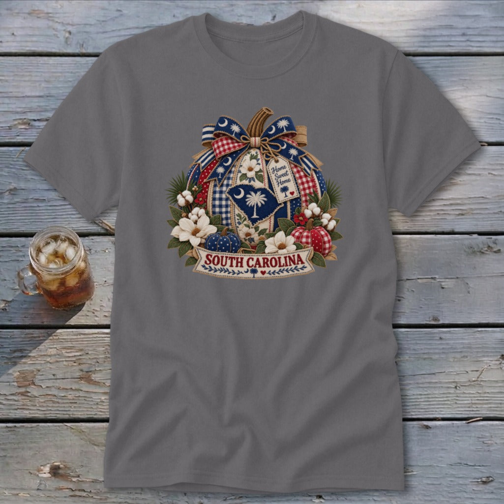 South Carolina Faux Patchwork Pumpkin Classic Tee