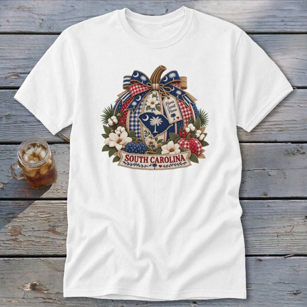 South Carolina Faux Patchwork Pumpkin Classic Tee