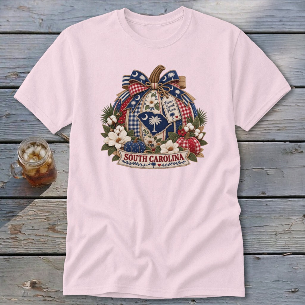 South Carolina Faux Patchwork Pumpkin Classic Tee
