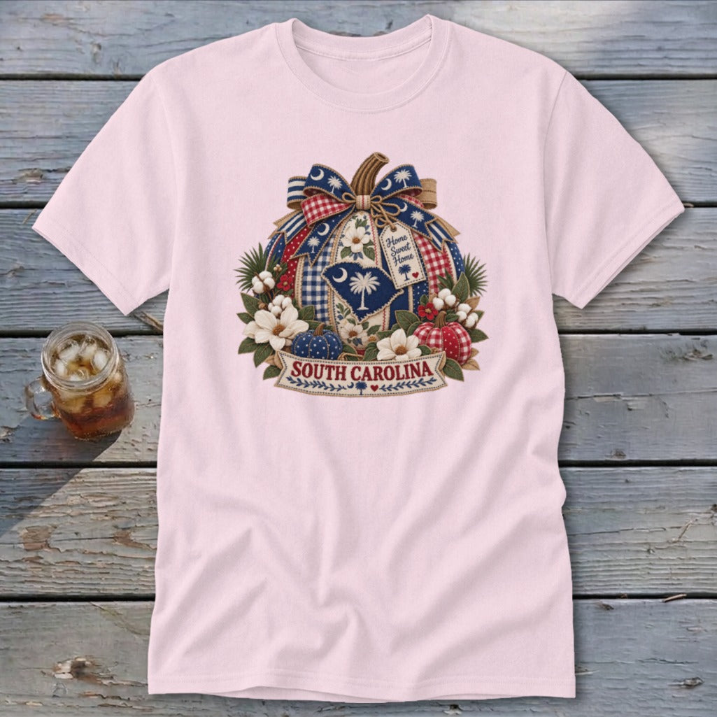 South Carolina Faux Patchwork Pumpkin Classic Tee