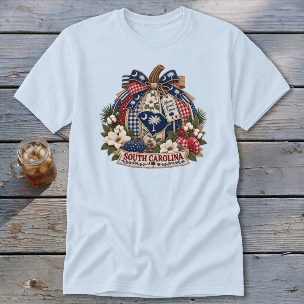 South Carolina Faux Patchwork Pumpkin Classic Tee