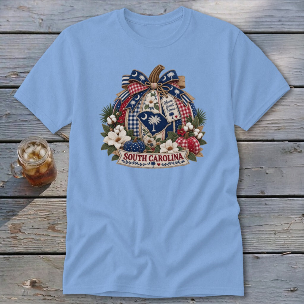 South Carolina Faux Patchwork Pumpkin Classic Tee