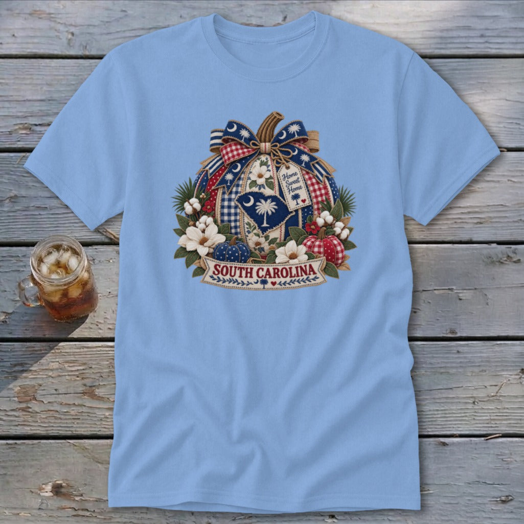 South Carolina Faux Patchwork Pumpkin Classic Tee