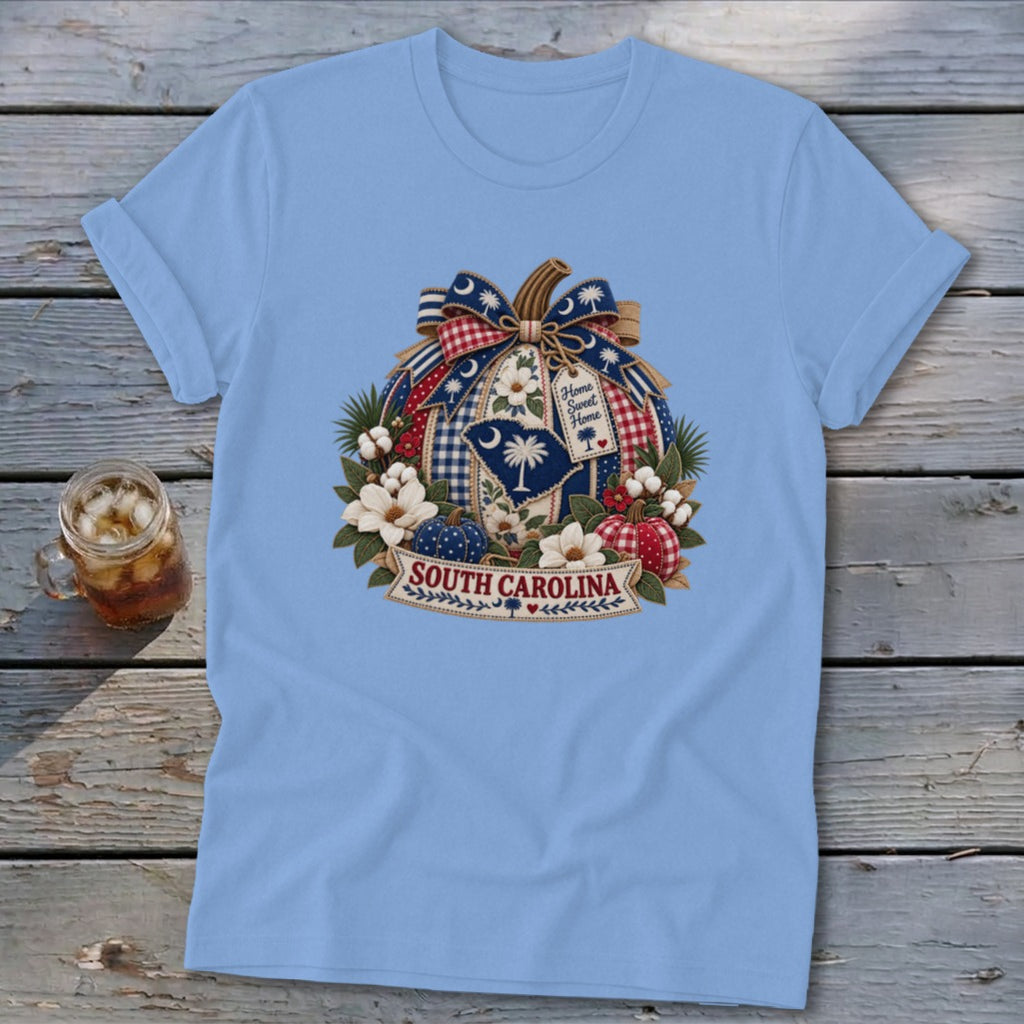 South Carolina Faux Patchwork Pumpkin Softstyle Tee