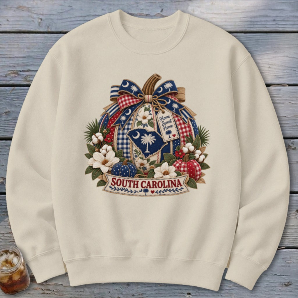 South Carolina Faux Patchwork Pumpkin Sweatshirt