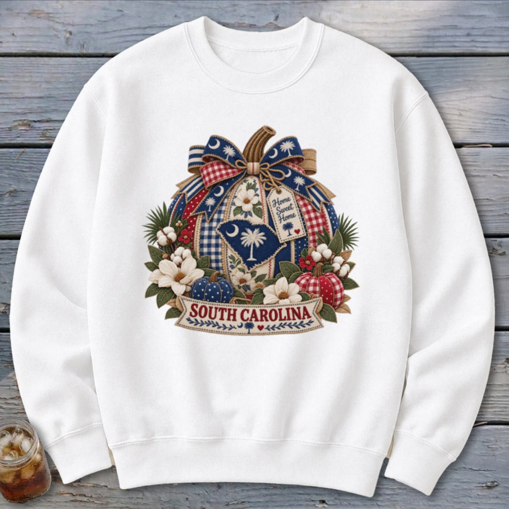 South Carolina Faux Patchwork Pumpkin Sweatshirt