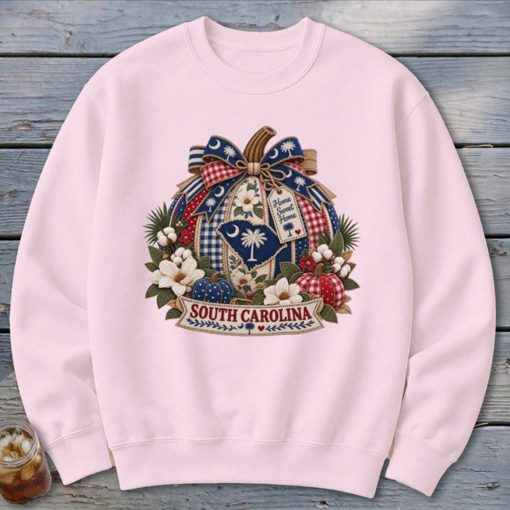 South Carolina Faux Patchwork Pumpkin Sweatshirt