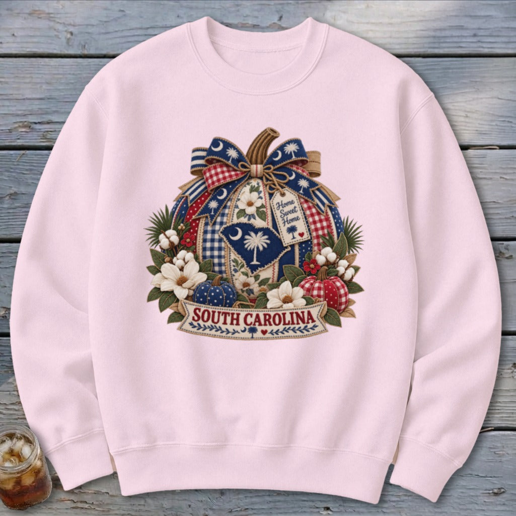 South Carolina Faux Patchwork Pumpkin Sweatshirt