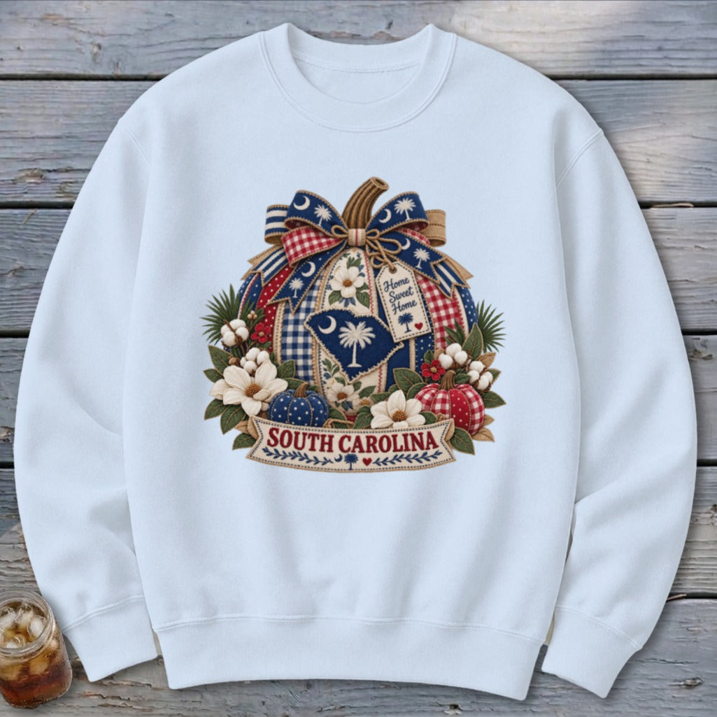 South Carolina Faux Patchwork Pumpkin Sweatshirt