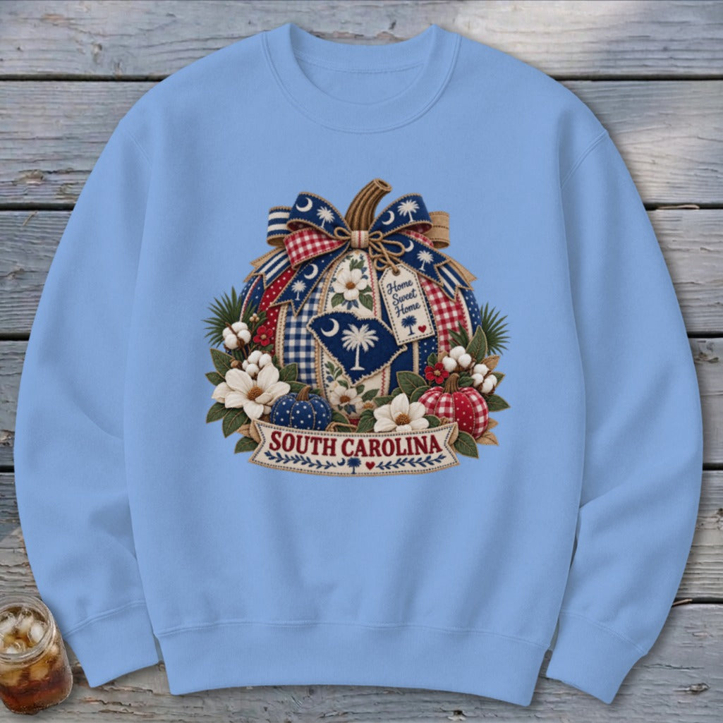 South Carolina Faux Patchwork Pumpkin Sweatshirt