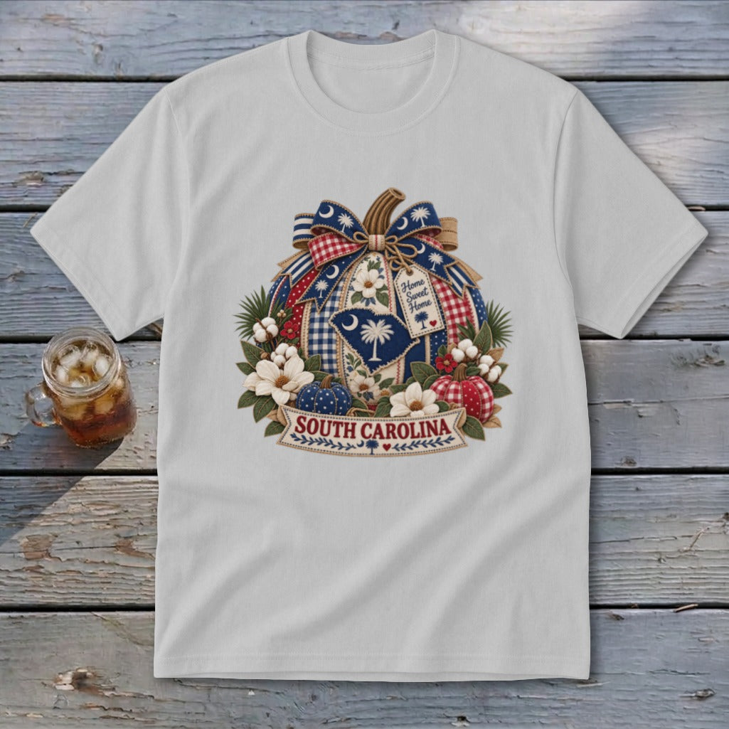 South Carolina Faux Patchwork Pumpkin Youth Tee