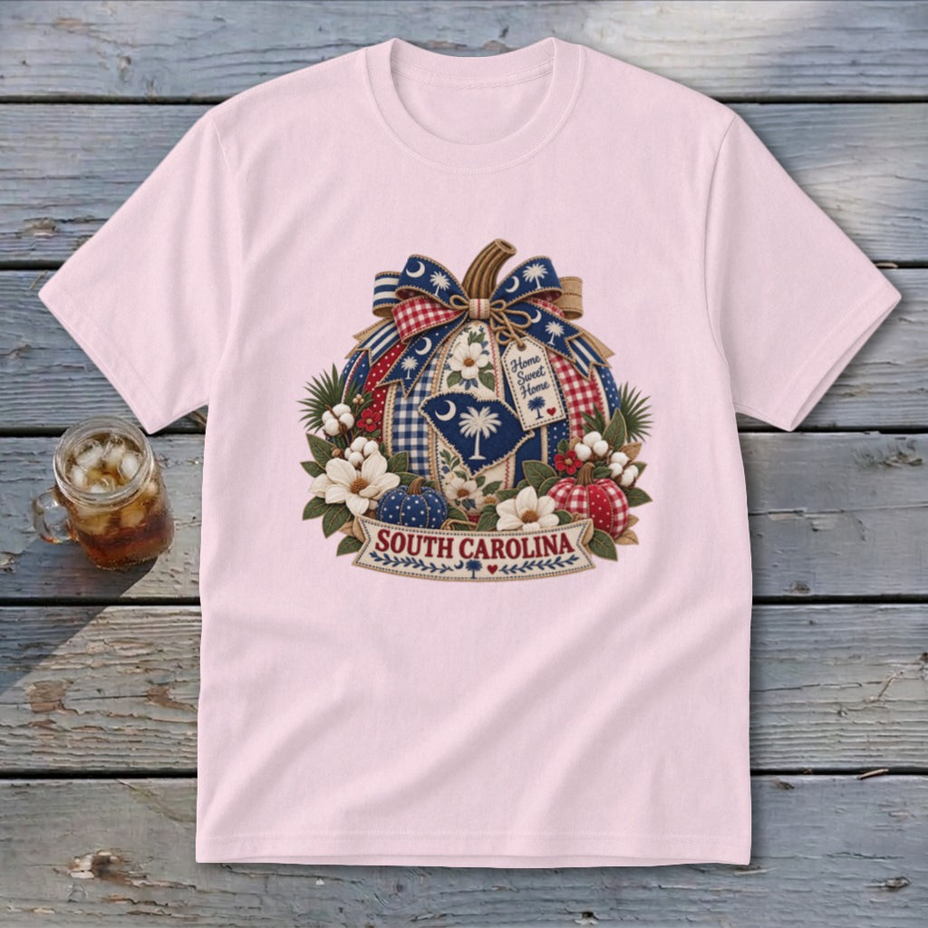 South Carolina Faux Patchwork Pumpkin Youth Tee