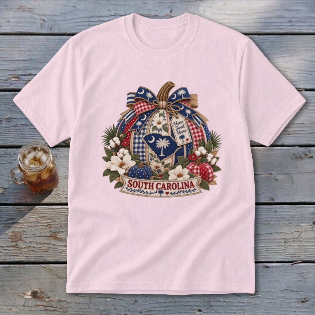 South Carolina Faux Patchwork Pumpkin Youth Tee
