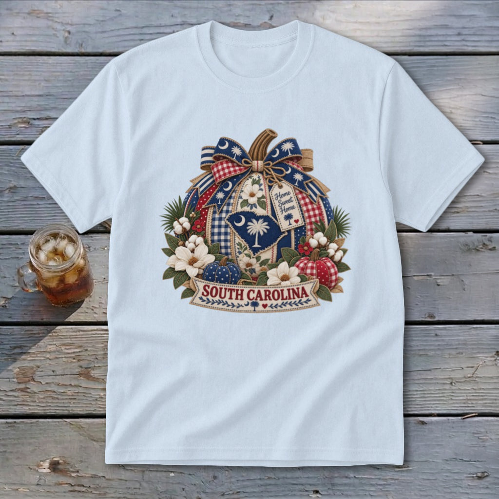 South Carolina Faux Patchwork Pumpkin Youth Tee