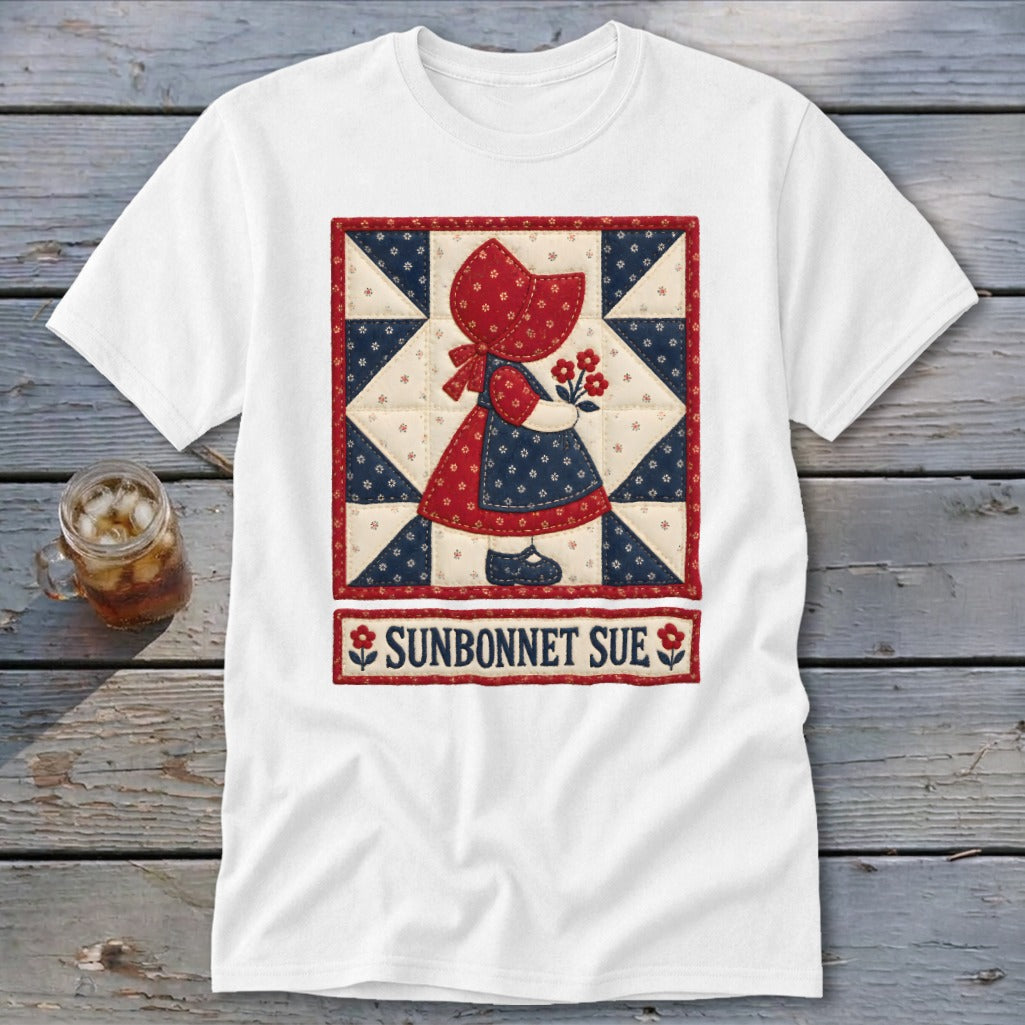 Sunbonnet Sue Faux Quilt Block Classic Tee