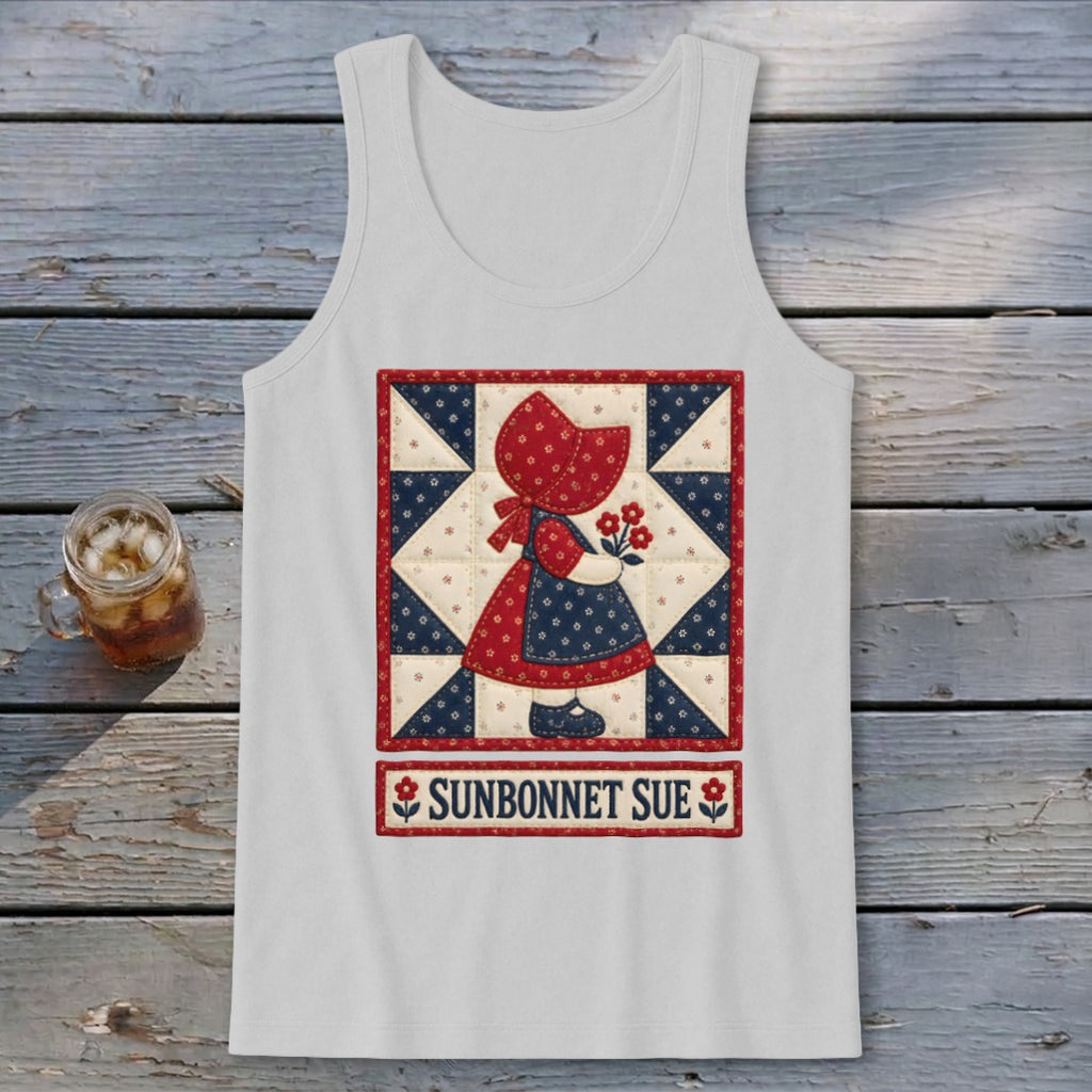 Sunbonnet Sue Faux Quilt Block Tank Top