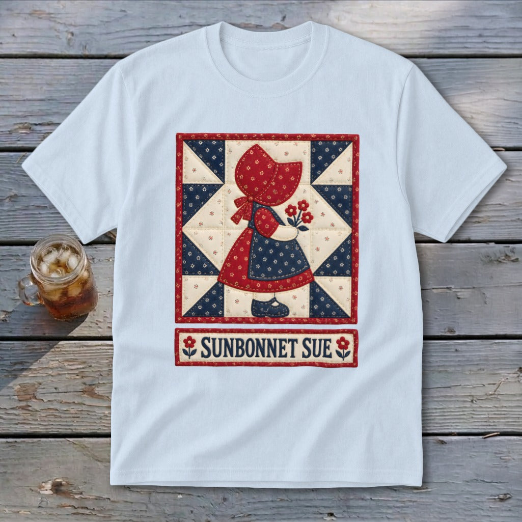 Sunbonnet Sue Faux Quilt Block Youth Tee
