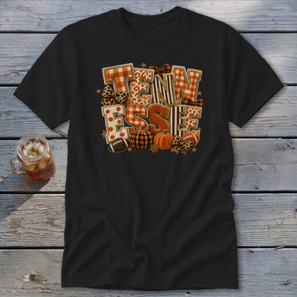 Tennessee Faux Chenille Fall Patch Classic Tee