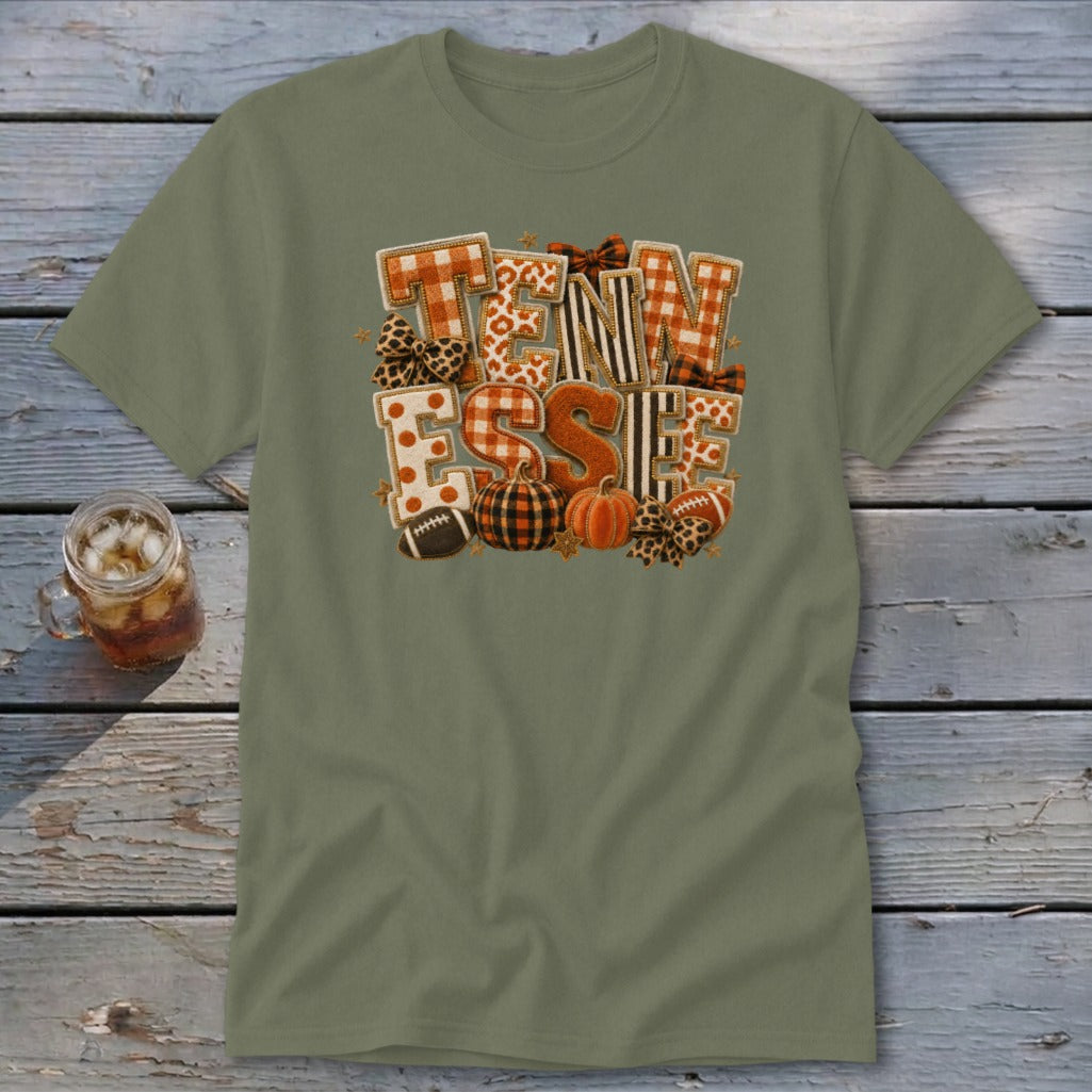 Tennessee Faux Chenille Fall Patch Classic Tee