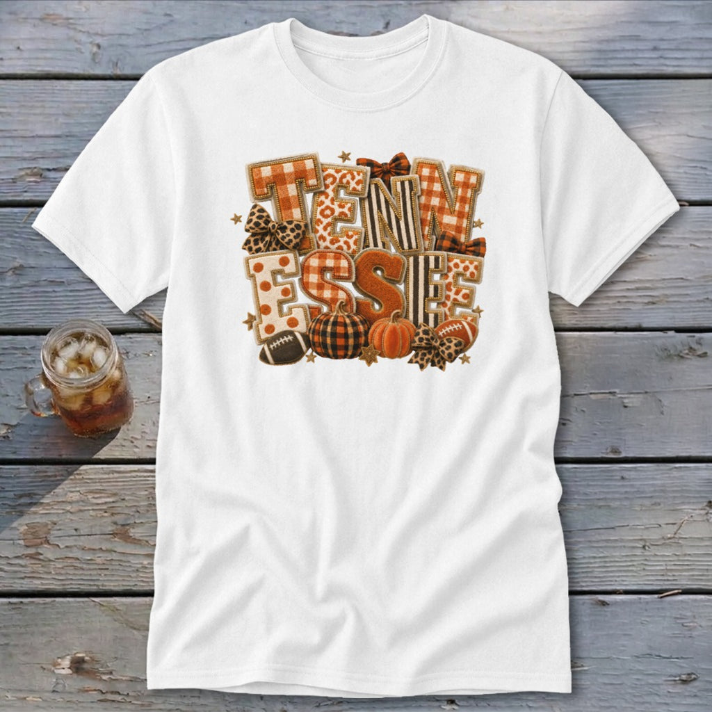 Tennessee Faux Chenille Fall Patch Classic Tee