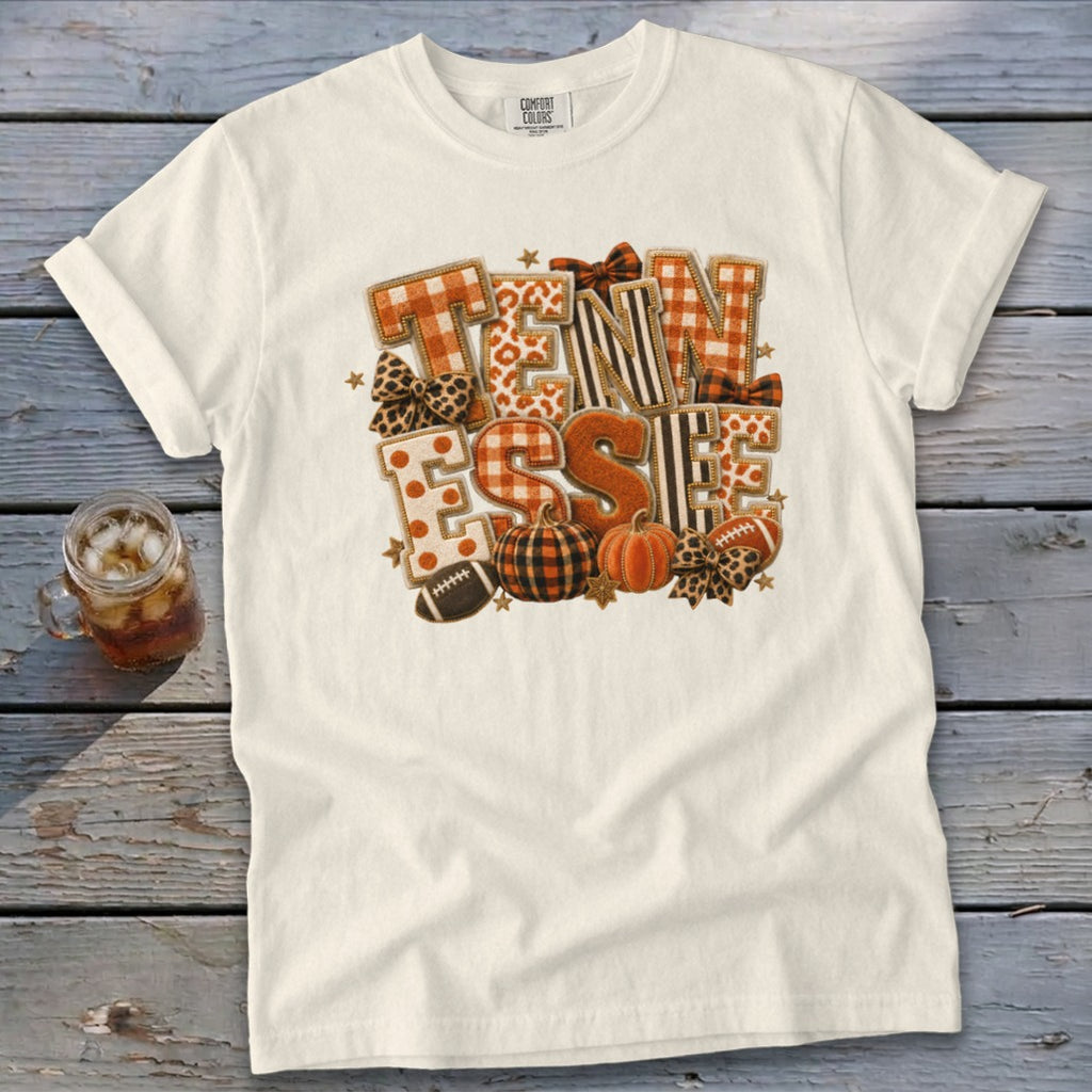 Tennessee Faux Chenille Fall Patch Signature Tee
