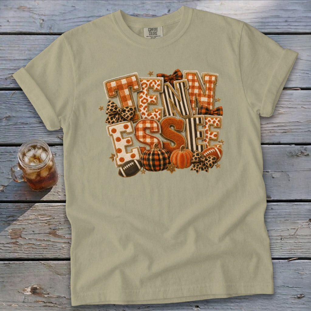 Tennessee Faux Chenille Fall Patch Signature Tee