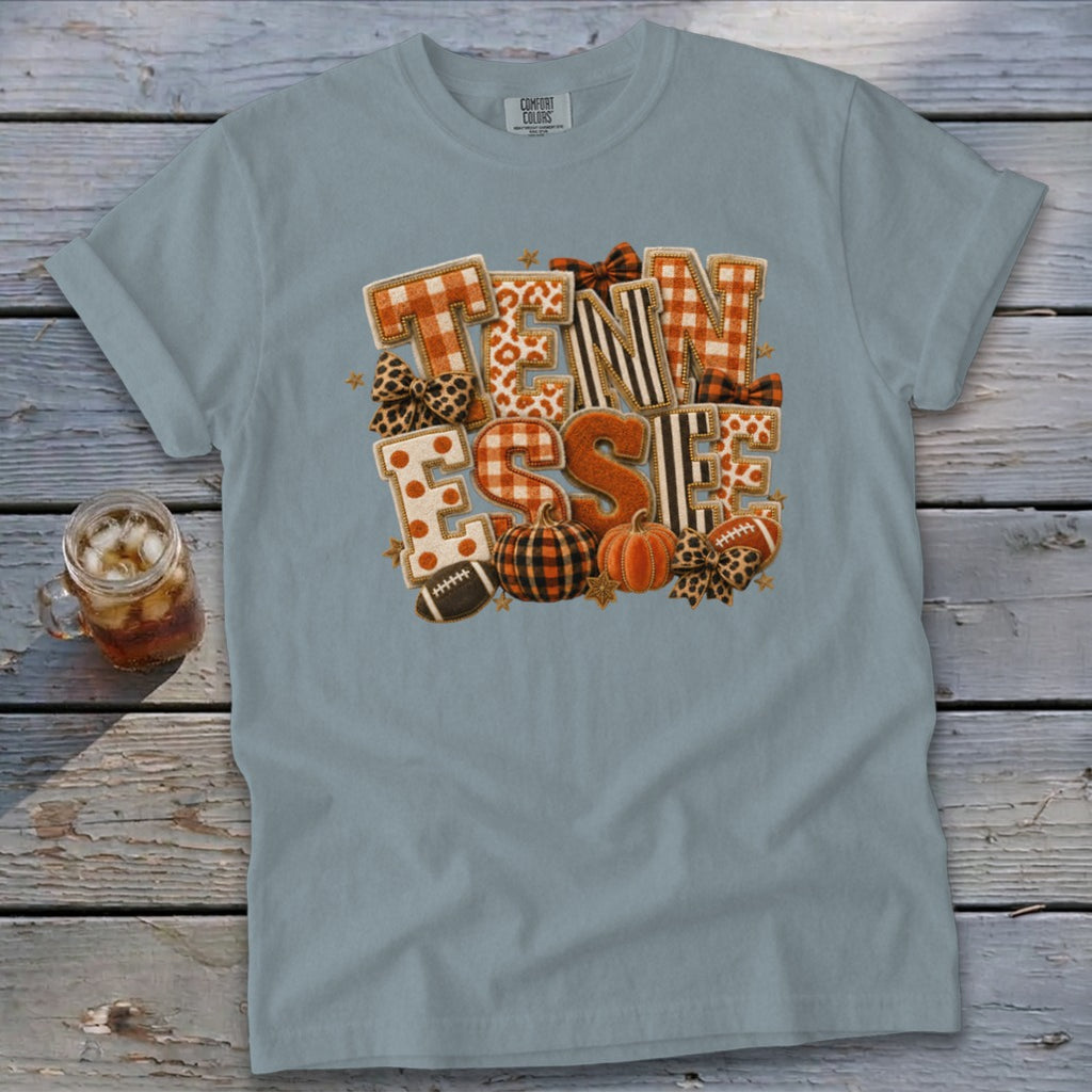 Tennessee Faux Chenille Fall Patch Signature Tee