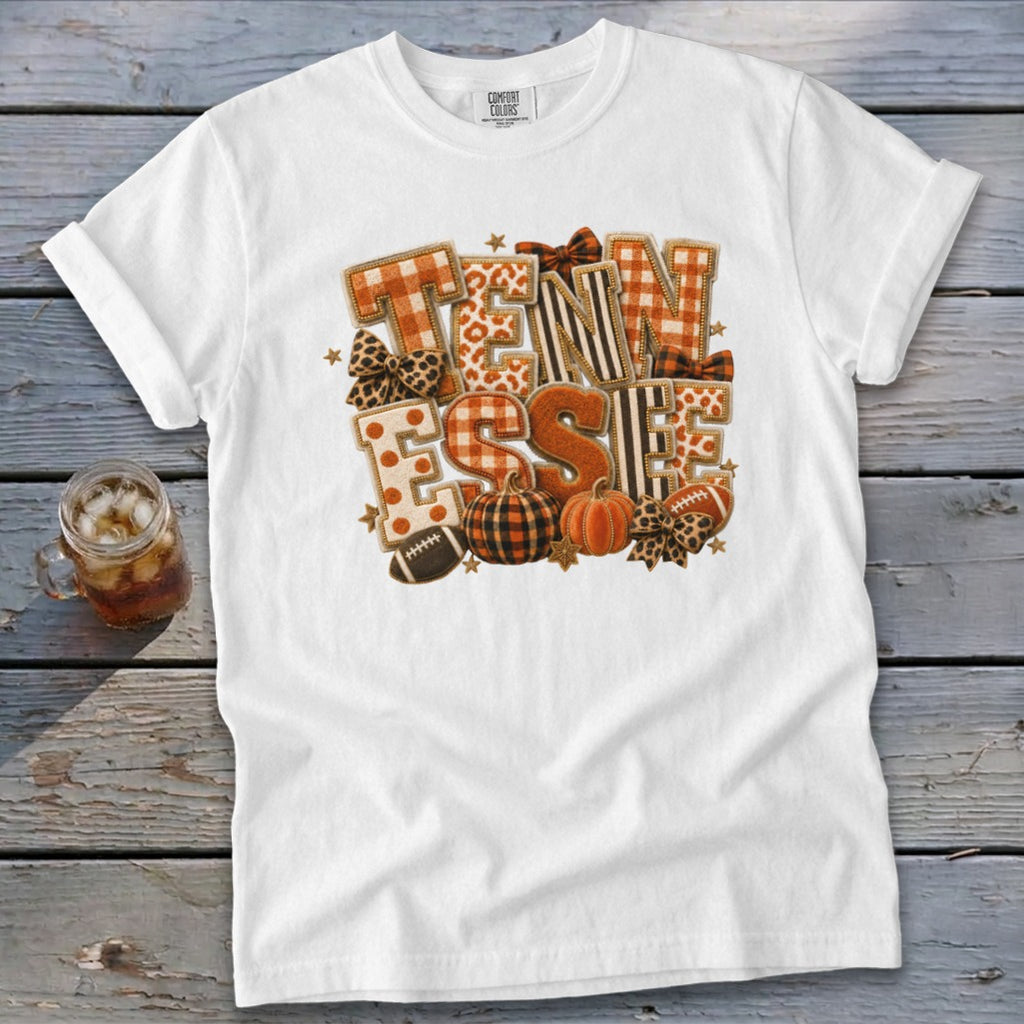 Tennessee Faux Chenille Fall Patch Signature Tee