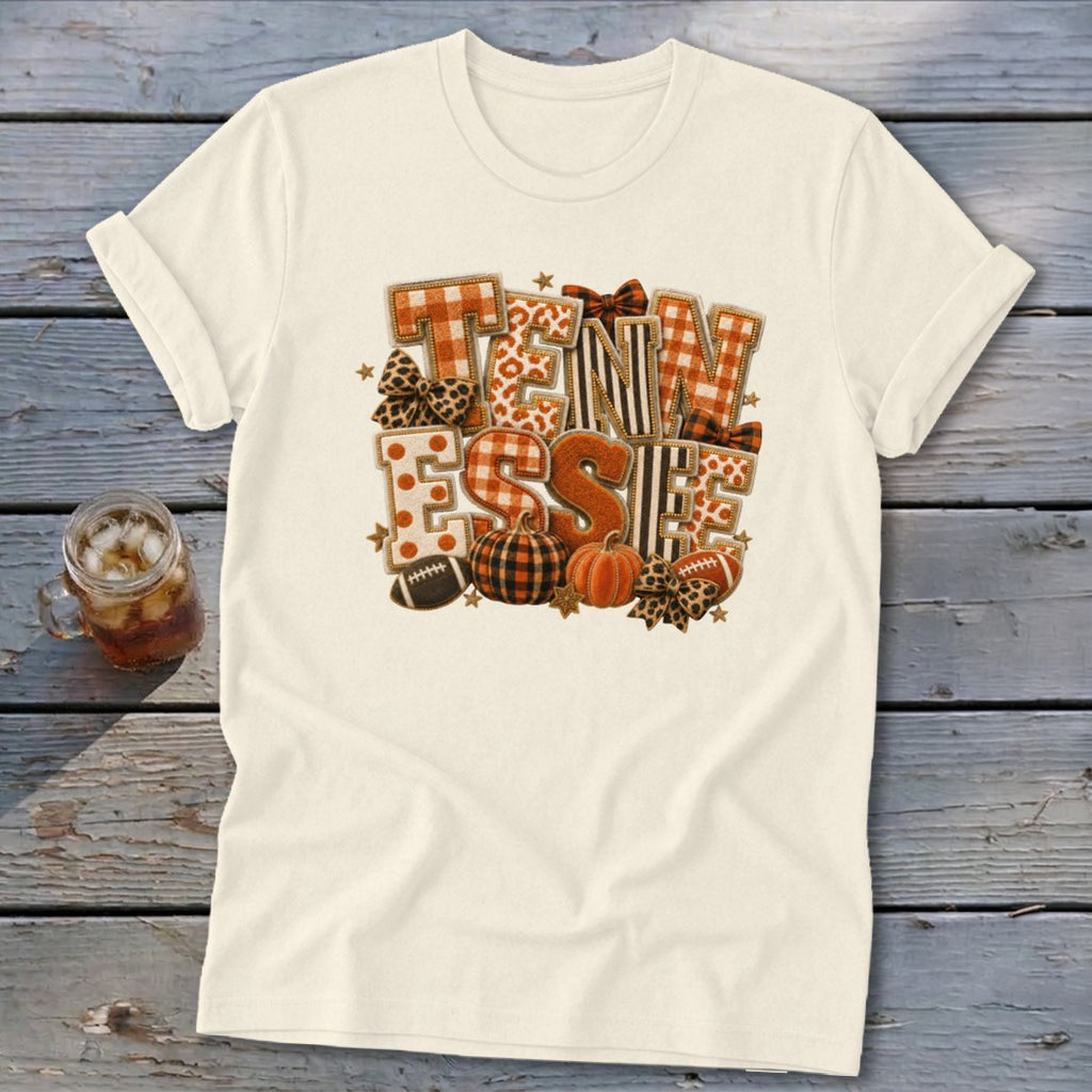 Tennessee Faux Chenille Fall Patch Softstyle Tee