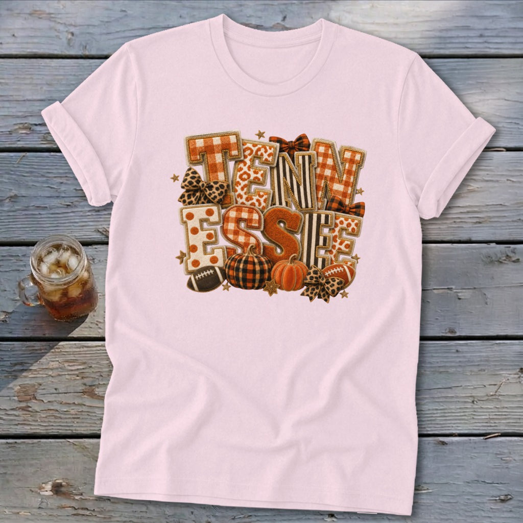 Tennessee Faux Chenille Fall Patch Softstyle Tee