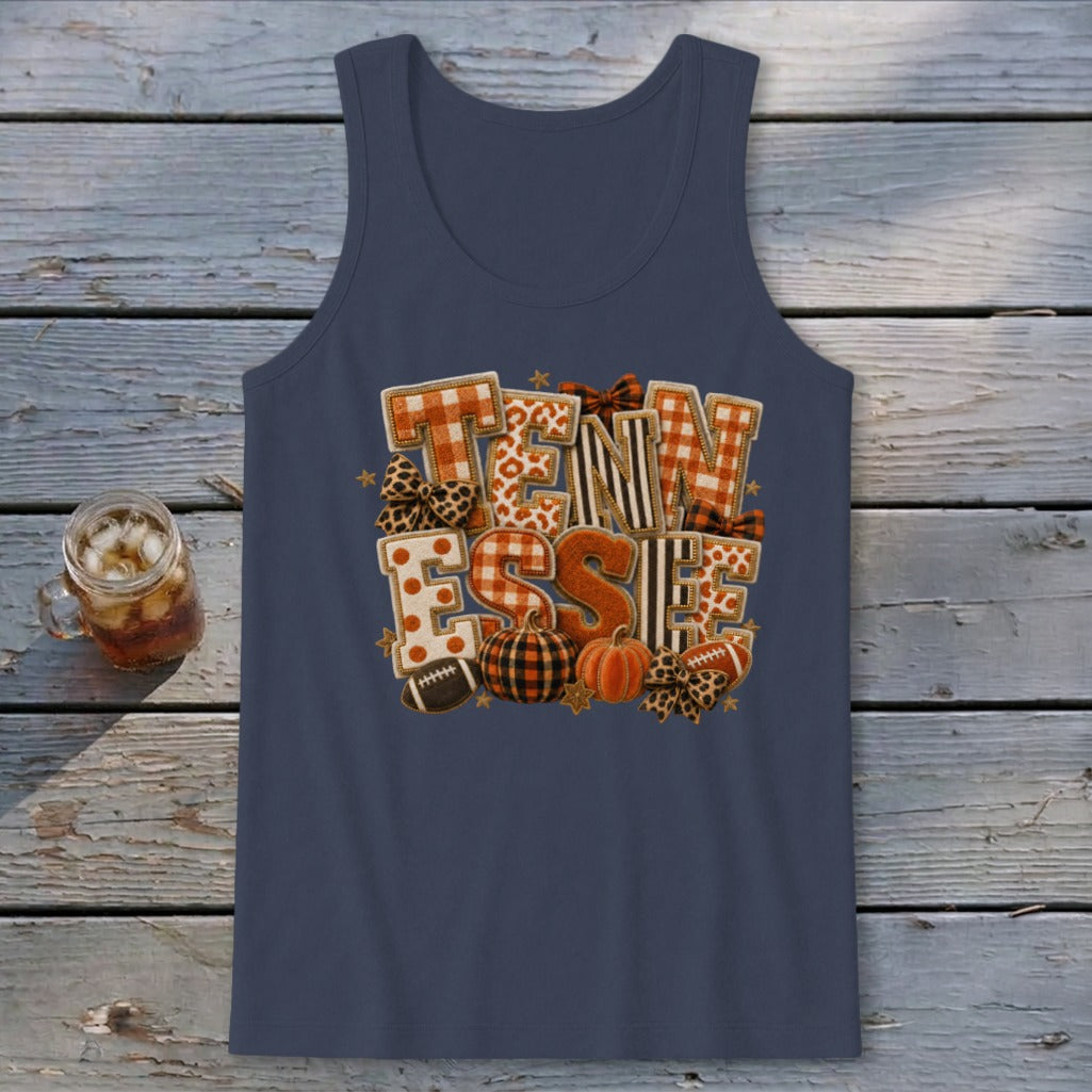 Tennessee Faux Chenille Fall Patch Tank Top