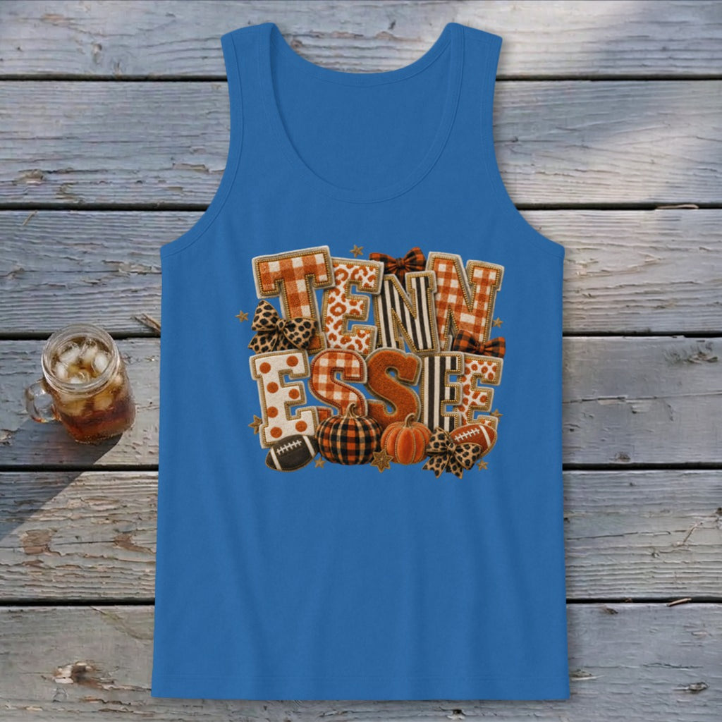 Tennessee Faux Chenille Fall Patch Tank Top