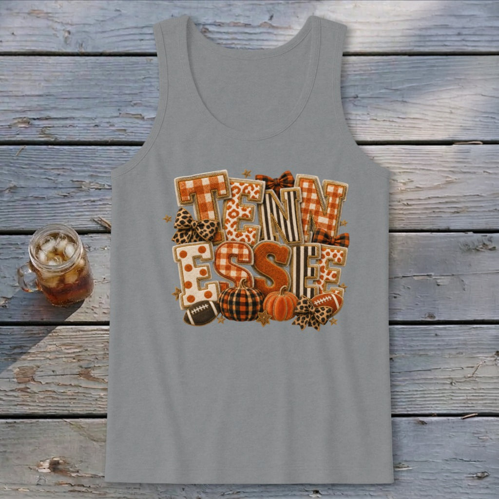 Tennessee Faux Chenille Fall Patch Tank Top