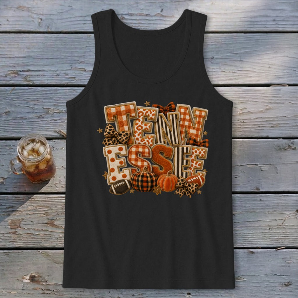 Tennessee Faux Chenille Fall Patch Tank Top