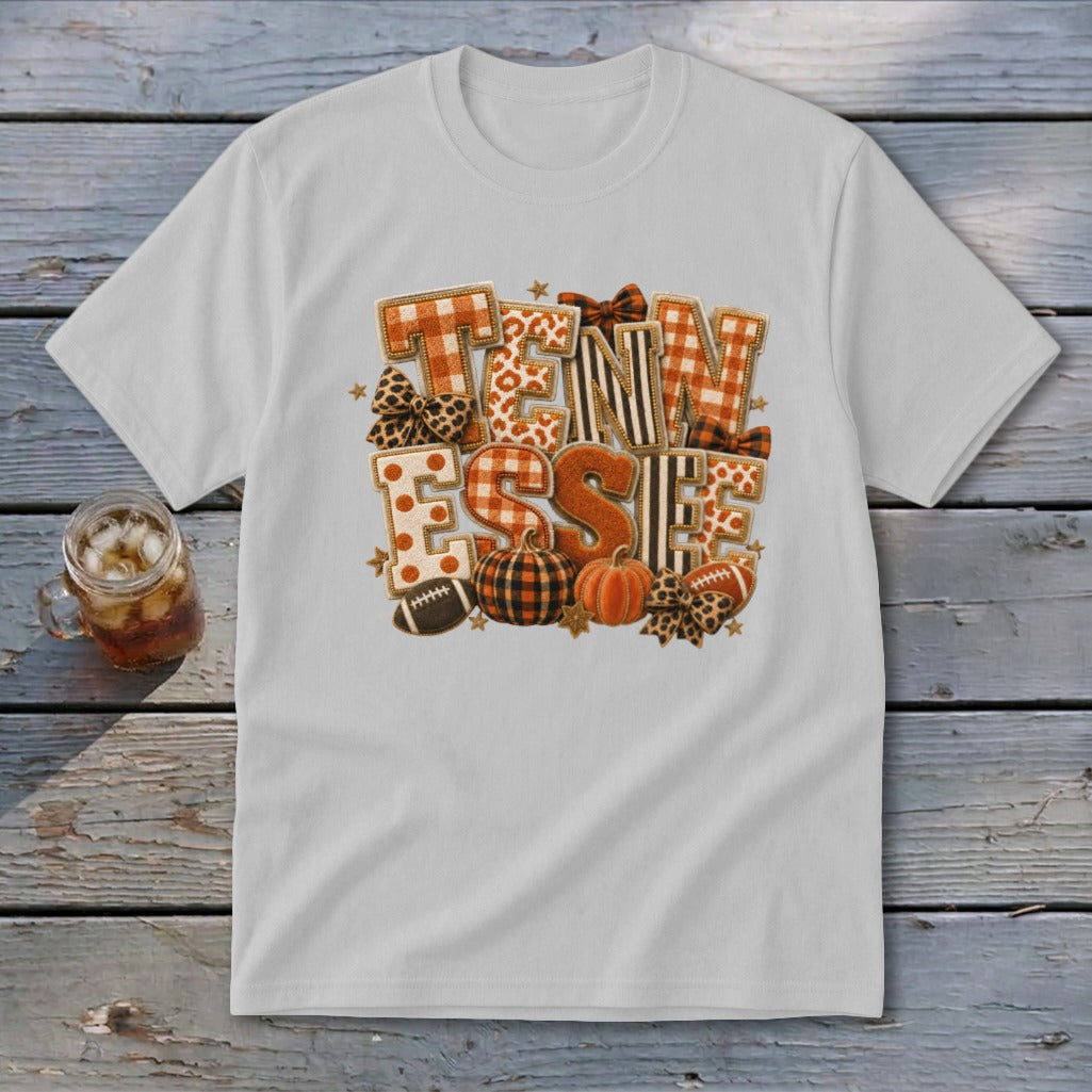 Tennessee Faux Chenille Fall Patch Youth Tee