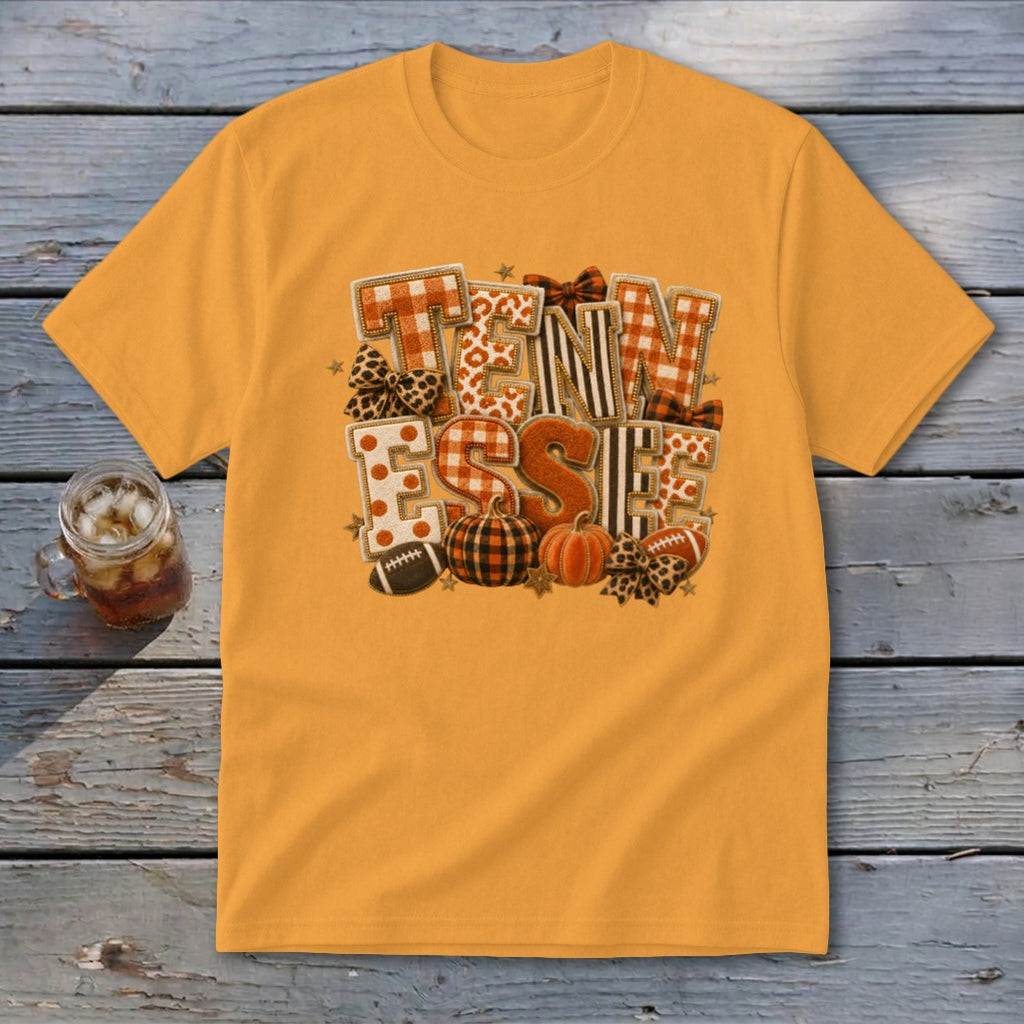 Tennessee Faux Chenille Fall Patch Youth Tee