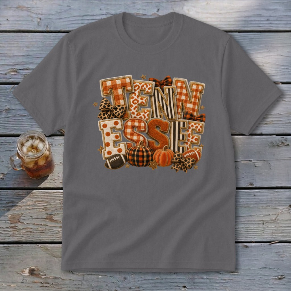 Tennessee Faux Chenille Fall Patch Youth Tee