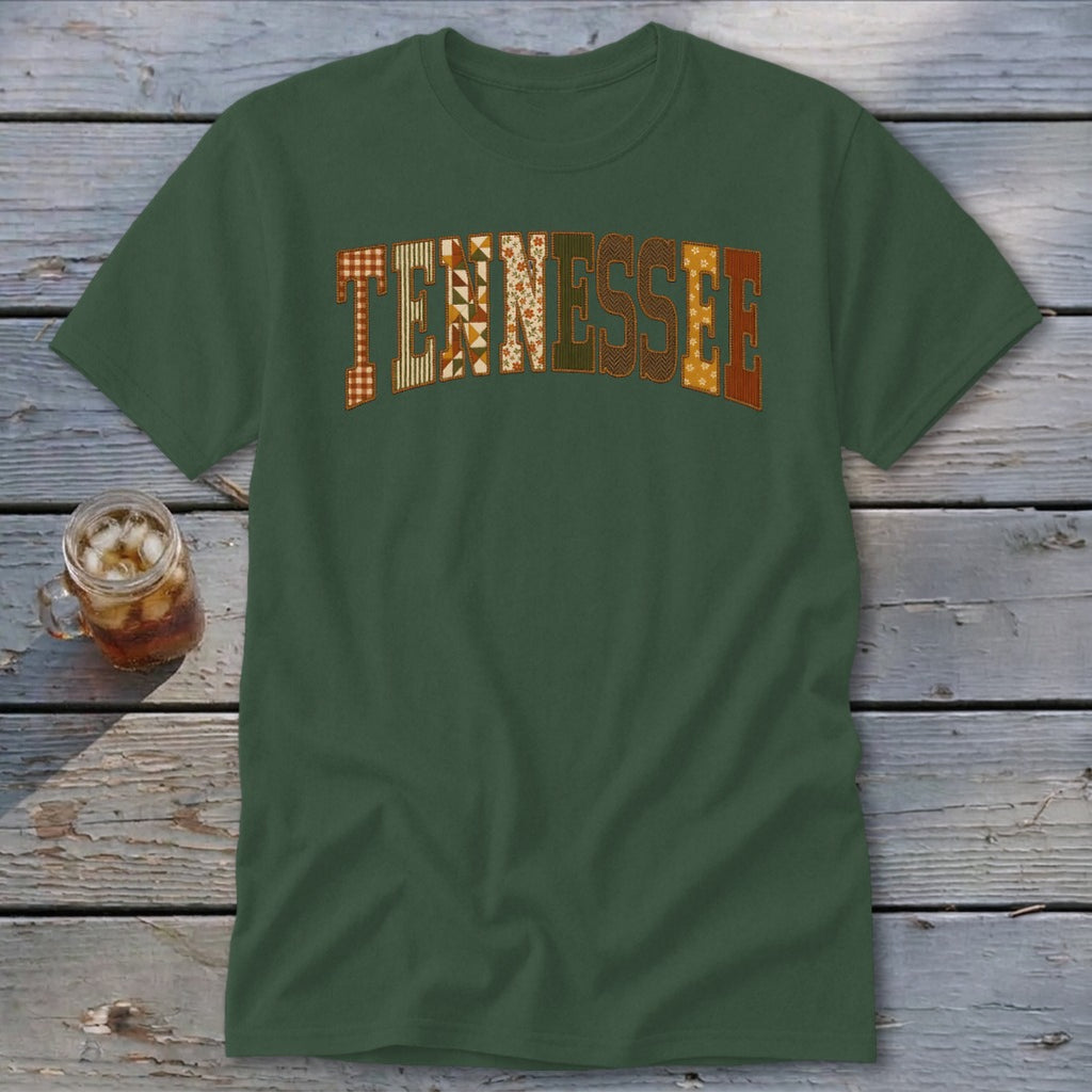 Tennessee Faux Embroidery Letters Classic Tee