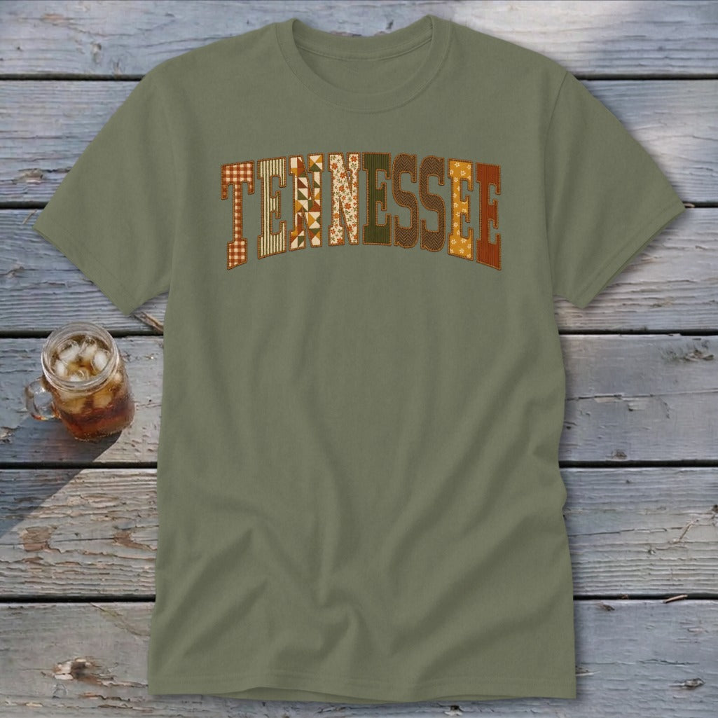 Tennessee Faux Embroidery Letters Classic Tee