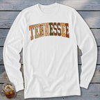Tennessee Faux Embroidery Letters Long Sleeve Tee