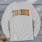 Tennessee Faux Embroidery Letters Long Sleeve Tee