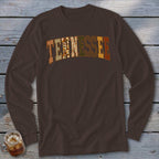 Tennessee Faux Embroidery Letters Long Sleeve Tee