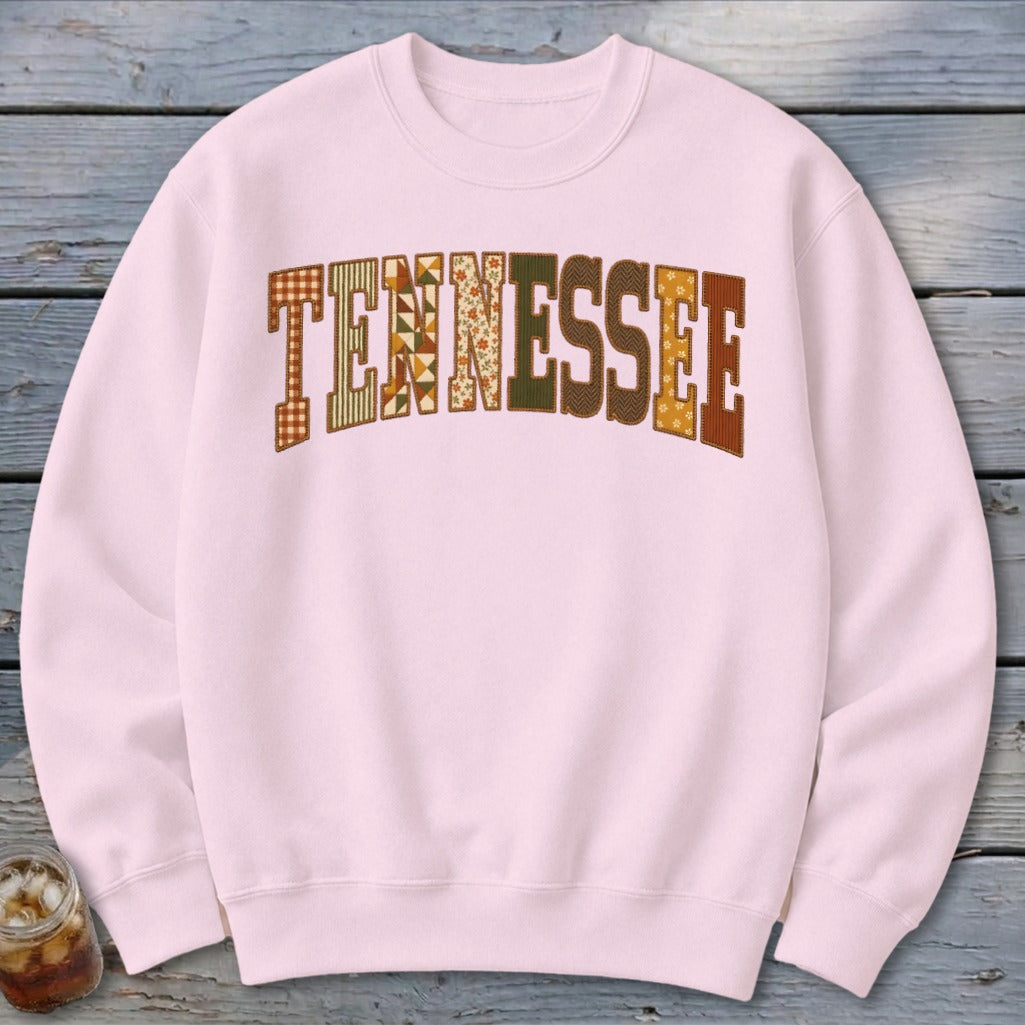 Tennessee Faux Embroidery Letters Sweatshirt