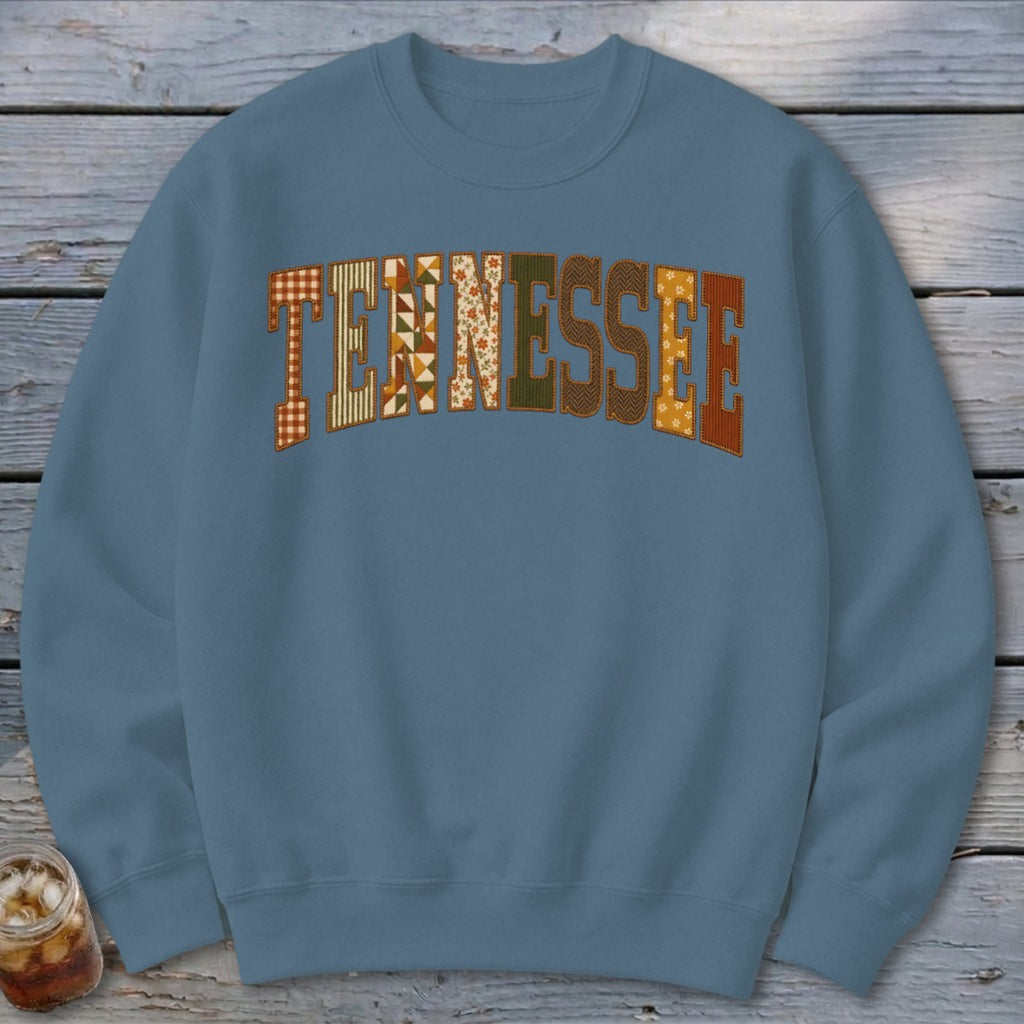 Tennessee Faux Embroidery Letters Sweatshirt