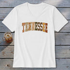 Tennessee Faux Embroidery Letters V-neck